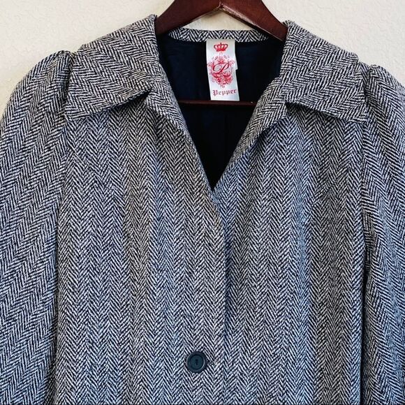 Vintage Pepper Houndstooth A-Line Jacket Sz S - Picture 5 of 9